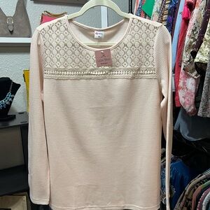 Cream Colored Waffle Knit Top
